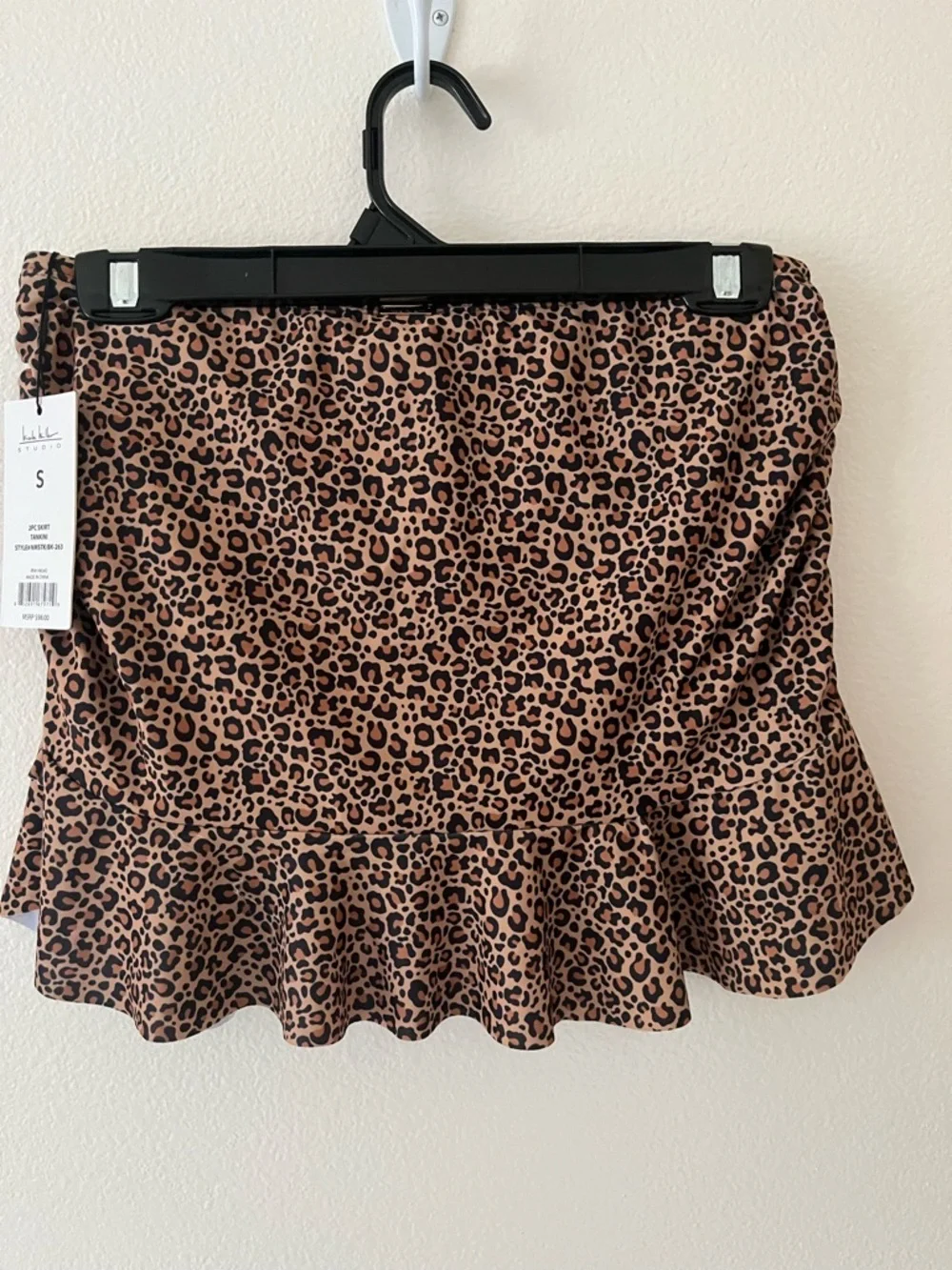 NWT Nicole Miller Animal Print Swim Skirt Bottoms Attached Size Small - Picture 3 of 6